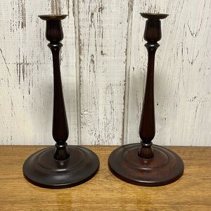 Antique wooden candlesticks